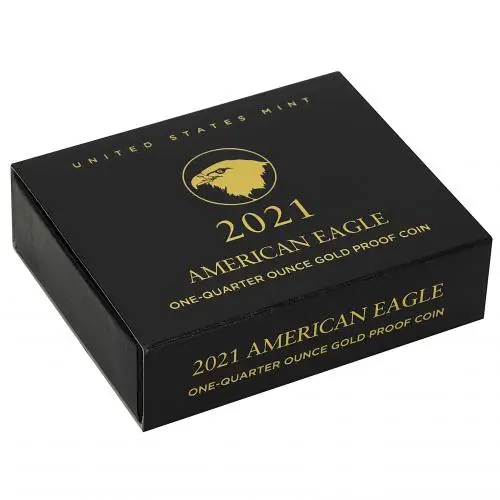 2021 Gold Proof 0.25 Ounce Eagle Type 2  Coin Single United States of America US Mint box
