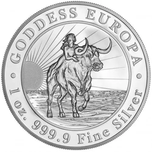 2021 Silver 1 Ounce Goddess Europa $5 Coin Tokelau reverse chards image crop