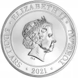 2021 Silver 1 Ounce Goddess Europa $5 Coin Tokelau obverse chards image crop