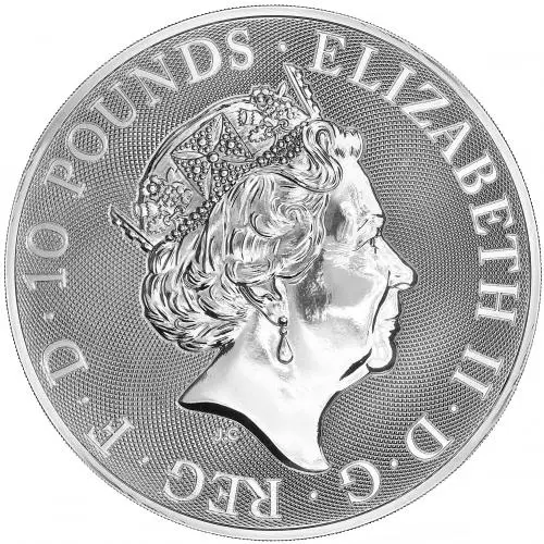 2020 Silver Bullion 10 Ounce Valiant £10  Coin United Kingdom The Royal Mint obverse hcards iamge crop