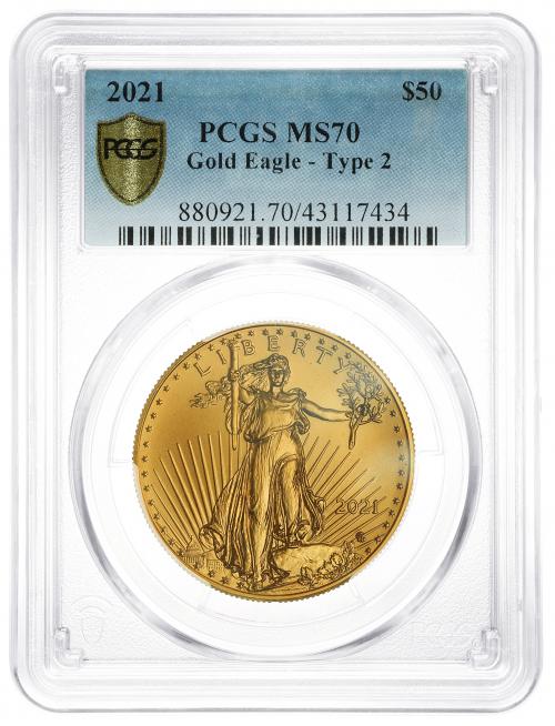 2021 Gold 1 Ounce Eagle Type 2 Coin PCGS MS-70 | Chards