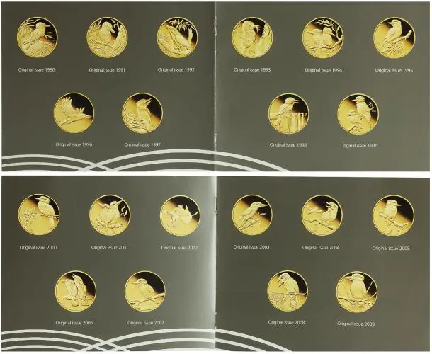 2009 Gold Proof 0.05 Ounce Kookaburra 20th Edition Coin Set certi