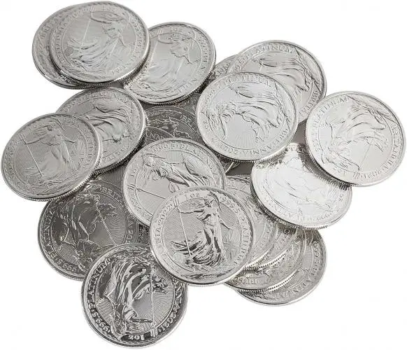 Best Value Britannia 1 oz Platinum Bullion Coin - Pre-Owned reverse display dates will vary random dates chards image reverse