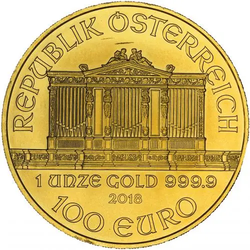 2018 Gold Philharmonic 1 oz Bullion Coin Pre-Owned obverse