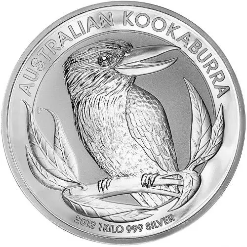 2012 Silver Bullion 1 Kilogram Kookaburra Elizabeth II Australian Dollar $30  Coin Single Australia Perth Mint reverse
