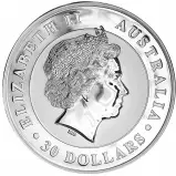 2012 Silver Bullion 1 Kilogram Kookaburra Elizabeth II Australian Dollar $30  Coin Single Australia Perth Mint obverse