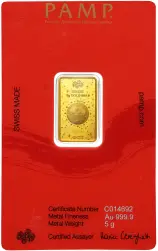 2024 PAMP Lunar 'Year of the Azure Dragon' 5g Gold Bar (Pre-Owned) obverse