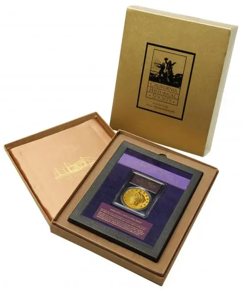1855 Gold Graded Quintuple Eagle Kellogg US Dollar $50  Coin Presentation Case Collectable United States of America PCGS Gem Proof display box