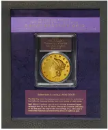 1855 Gold Graded Quintuple Eagle Kellogg US Dollar $50  Coin Presentation Case Collectable United States of America PCGS Gem Proof coin in display