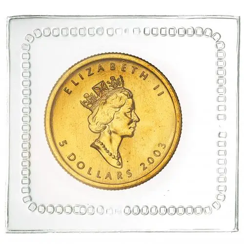 2003 Gold Bullion 0.1 Ounce Maple  Coin Single Canada Royal Canadian Mint obverse