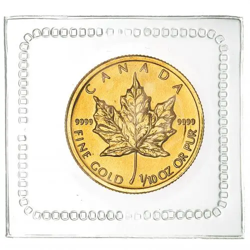 2003 Gold Bullion 0.1 Ounce Maple  Coin Single Canada Royal Canadian Mint reverse