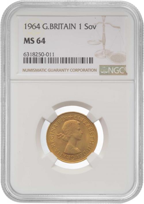 1964 Queen Elizabeth II Gold Sovereign - NGC Graded | Chards