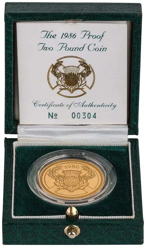 1986 UK Coin £2 Gold Proof Commonwealth Games w/o Cert 22878