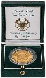 1986 UK Coin £2 Gold Proof Commonwealth Games w/o Cert 22878