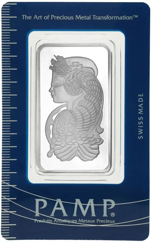 Silver Bullion 1 Ounce Fortuna  Bar In Sleeve Pre-Owned PAMP Suisse obverse