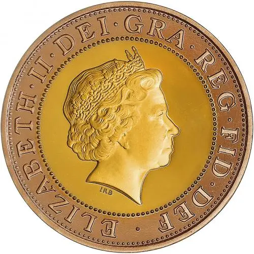 1999 Gold Proof 	Rugby World Cup Pound Sterling £2  Coin Without Box Without Cert United Kingdom The Royal Mint obverse