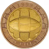 1999 Rugby World Cup Gold Proof £2 Coin - The Royal Mint - Pre-Owned
