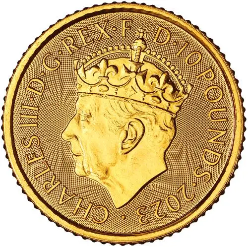 2023 Gold Bullion 0.1 Ounce Charles III King Charles III Coronation obverse