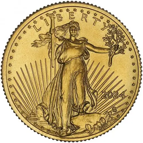 2024 Gold Bullion 0.25 Ounce Eagle Coin obverse