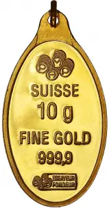 Gold Bullion 10g Pendant  Bar PAMP Suisse