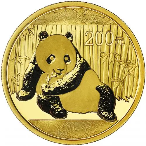 2015 Gold Panda 0.5 oz Bullion Coin reverse