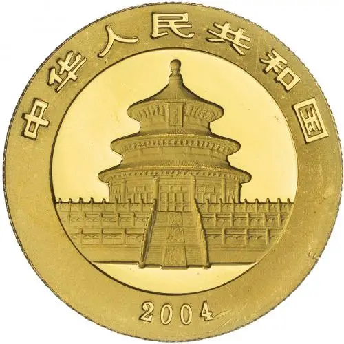 2004 Gold Panda 0.5 oz Bullion Coin obverse
