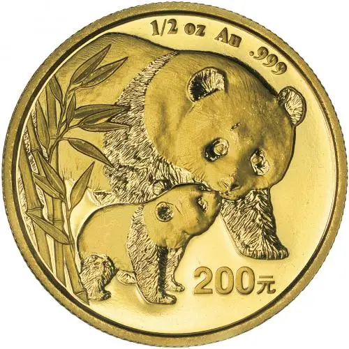 2004 Gold Panda 0.5 oz Bullion Coin reverse
