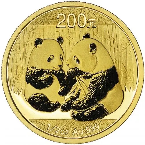 2009 Gold Panda 0.5 oz Bullion Coin Pre-Owned reverse