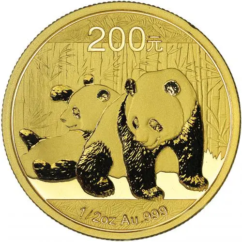 2010 Gold Panda 0.5 oz Bullion Coin reverse
