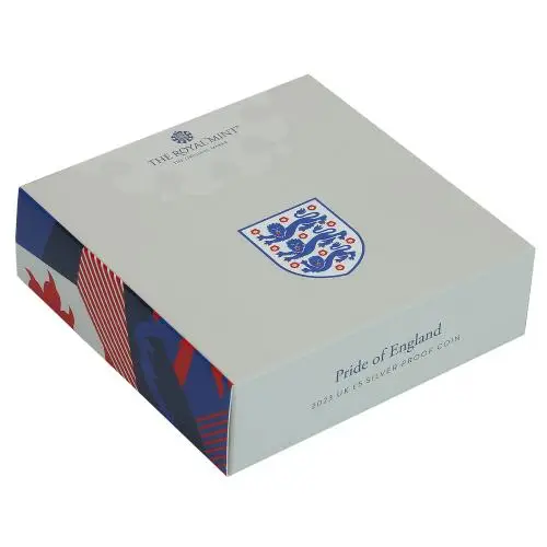 2023 Silver Proof Pride Of England £5  Coin With Box with Cert United Kingdom The Royal Mint box