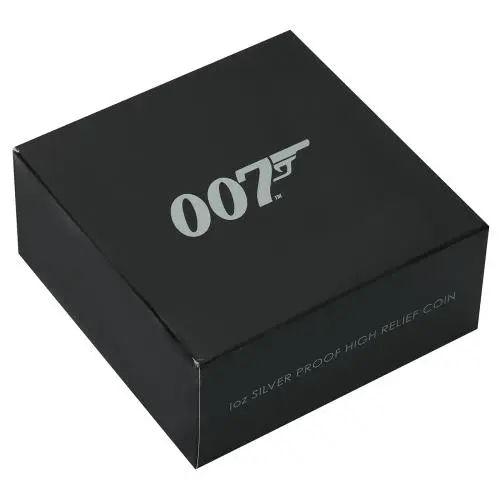 2020 Silver Proof 1 Ounce 007 James Bond Elizabeth II 1 Dollar  Coin With Box Without Cert Tuvalu Perth Mint box
