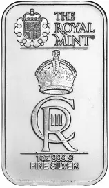  King Charles III Coronation Silver 1 oz Bar Pre-Owned 