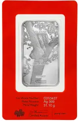 2022 Silver Bullion 1 Ounce Minted Year of the Tiger  Bar Single PAMP Suisse obverse