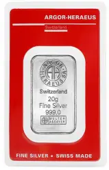 Heraeus Silver Bullion 20 Gram  Bar - Pre-Owned