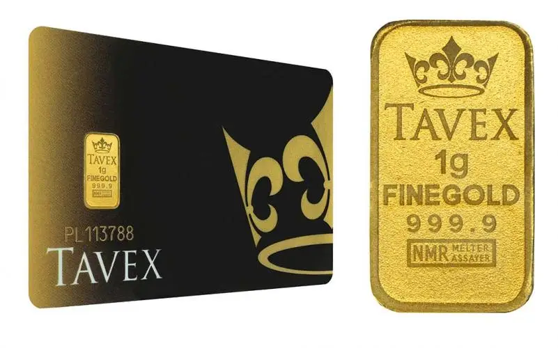 Tavex Gold Bullion 1 Gram  Bar In Card Pre-Owned reverse chards image crop 1