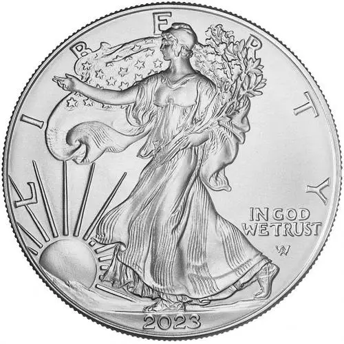 2023 Silver Bullion 1 Ounce Eagle $1  Coin Single Pre-Owned United States of America US Mint chards obverse image