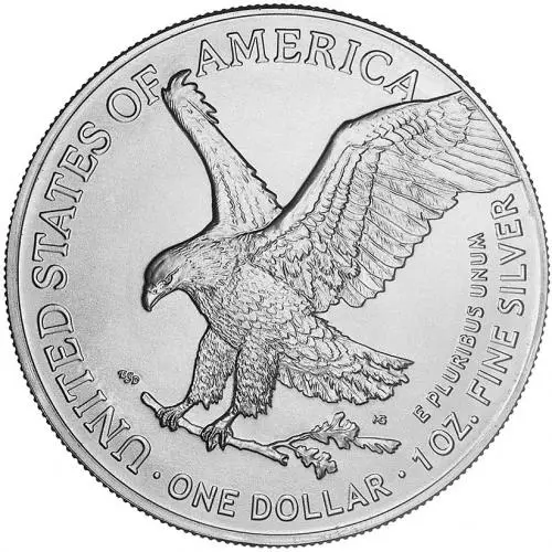 2023 Silver Bullion 1 Ounce Eagle $1  Coin Single Pre-Owned United States of America US Mint chards reverse image