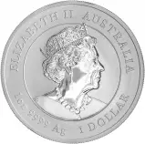 2023 Silver Bullion 1 Ounce Lunar Elizabeth II Year of the Rabbit Australian Dollar $1  Coin Single Pre-Owned Australia Perth Mint obverse chards image crop final