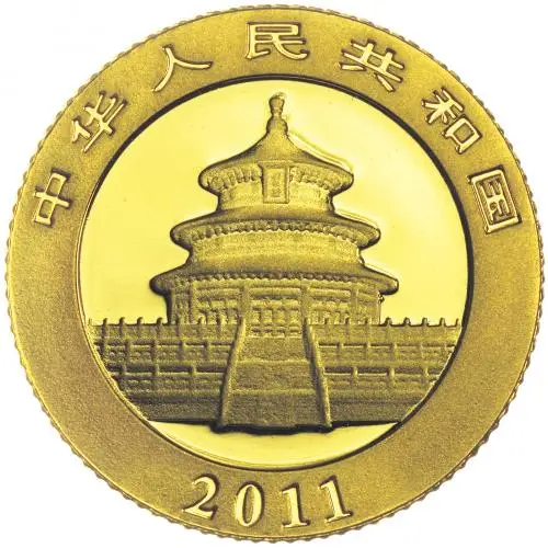 2011 Gold Bullion 0.05 Ounce Panda Coin  obverse