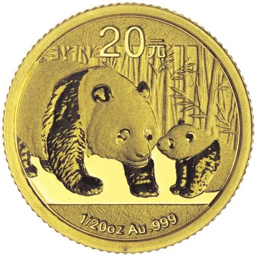 2011 Gold Bullion 0.05 Ounce Panda Coin reverse