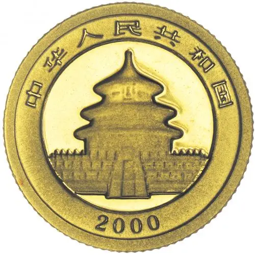 2000 Gold Bullion 0.05 Ounce Panda  Coin obverse
