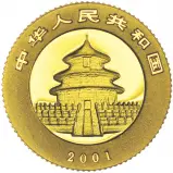 2001 Gold Bullion 0.05 Ounce Panda Coin  obverse