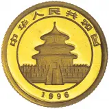 1996 Gold Bullion 0.05 Ounce Panda  Coin  obverse