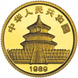 1989 Gold Bullion 0.05 Ounce Panda  Coin  obverse