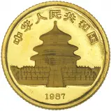 1987 Gold Bullion 0.05 Ounce Panda  Coin Single China People's Bank of China obverse