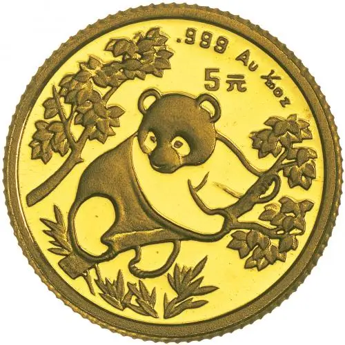 1992 Gold Bullion 0.05 Ounce Panda  Coin reverse
