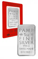 Silver PAMP Suisse Bullion 1 Ounce True Happiness  Bar In Sleeve Pre-Owned 