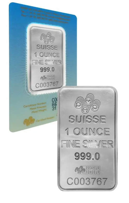 Silver Bullion 1 Ounce Wafer Faith Buddha  Bar Pre-Owned PAMP Suisse obverse chards image crop
