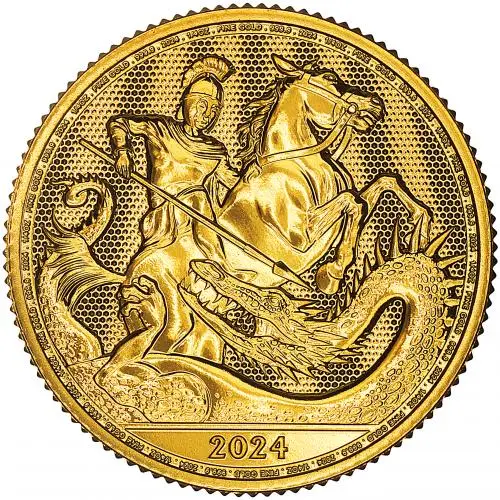 2024 St George and the Dragon 0.25 oz Gold Bullion Coin reverse