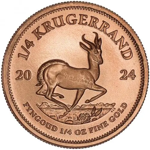 2024 Gold Bullion 0.25 Ounce Krugerrand  Coin Single South Africa South African Mint reverse